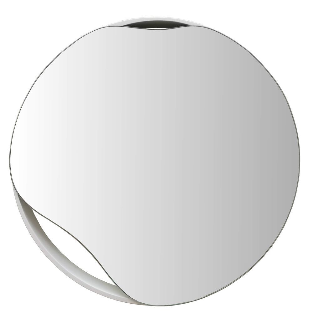 Mirrors - Mirror PUDDLE | oak wood, black or white, ∅ 70 cm - NAMUOS