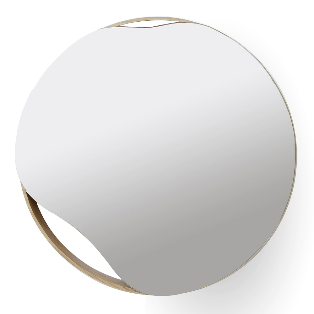 Mirrors - Mirror PUDDLE | oak wood, black or white, ∅ 70 cm - NAMUOS