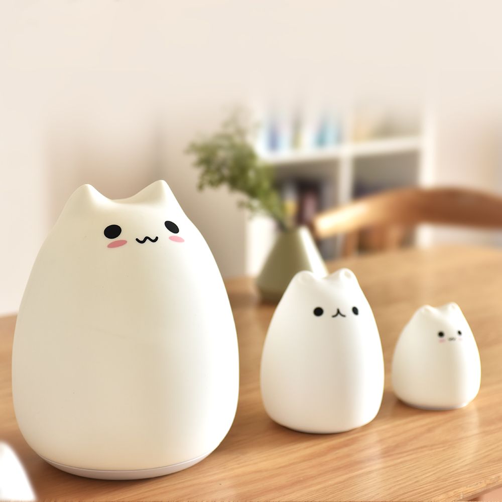 Wireless lamps - Soft Silicone Cat and Bear LED Night Light Lamp - KELYS