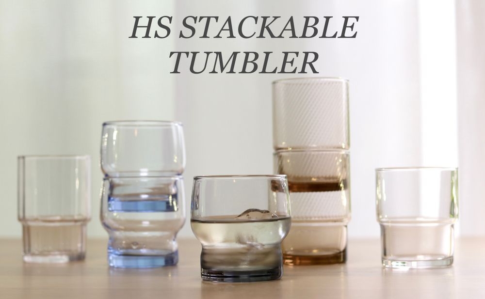 Verres - Gobelet empilable et trempé japonais « HS » de plus de 50 ans d'histoire. - TOYO-SASAKI GLASS