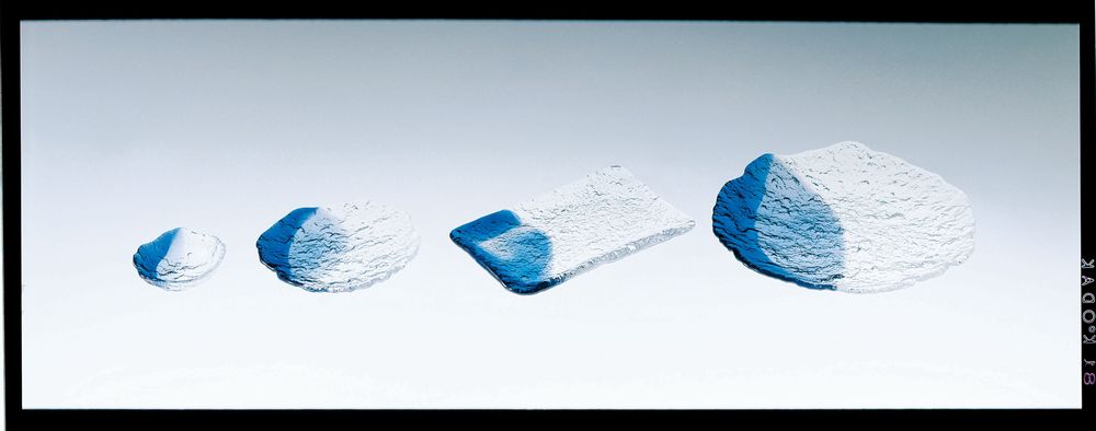 Platter and bowls - "SEIRO" Japanese High-Quality Handcrafted, Bumpy Surface Glass Plate - TOYO-SASAKI GLASS