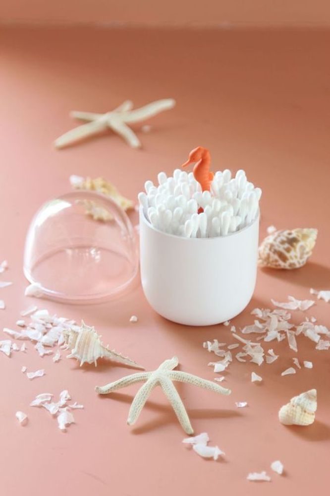 Decorative objects - Clownfish Cotton Bud Holder: Ocean Bathroom Collection Eco-Friendly Materials. - QUALY DESIGN OFFICIAL