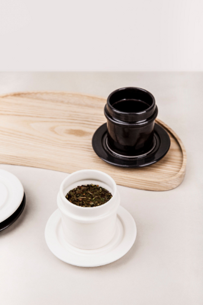 Accessoires thé et café - Tasse et soucoupe | Gris foncé ou blanc - NAMUOS