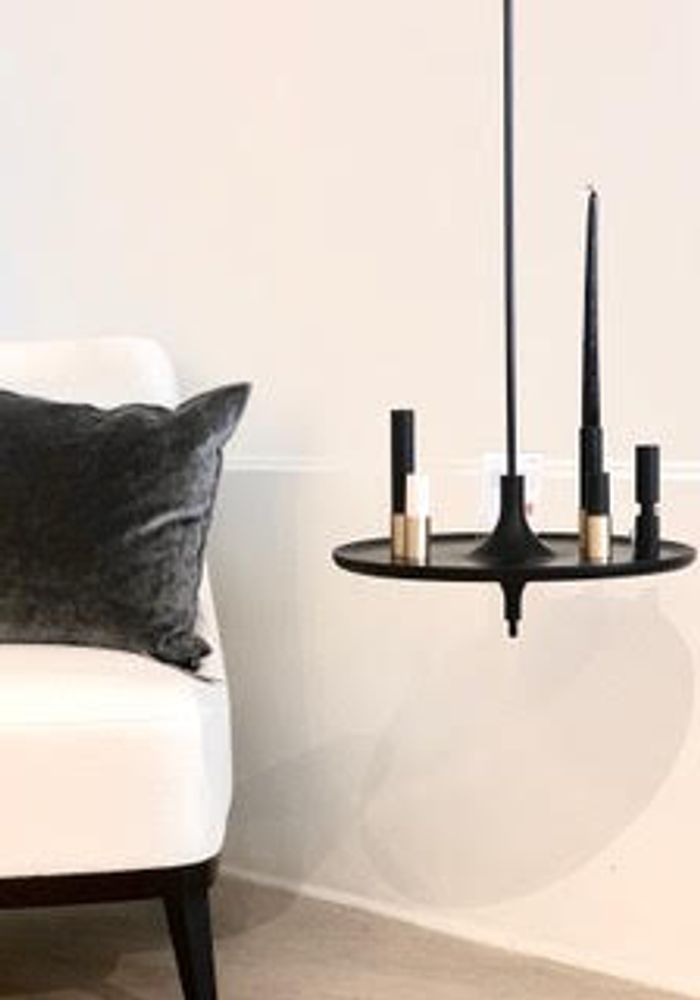 Shelves - Spinning top shelf TOUPY 44 cm - Black stained ashwood - MADEMOISELLE JO