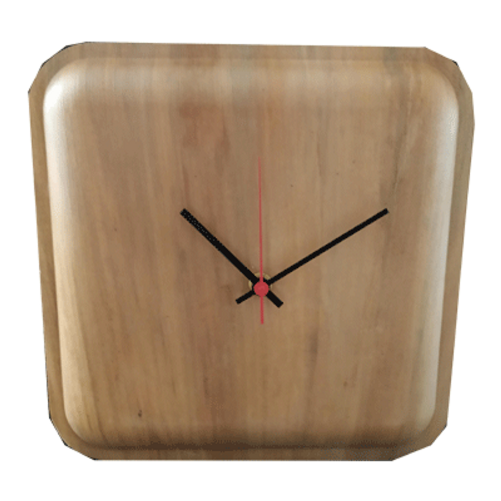 Clocks - Large square clock (25cmx 25cm ) in palm leaves - ARECABIO