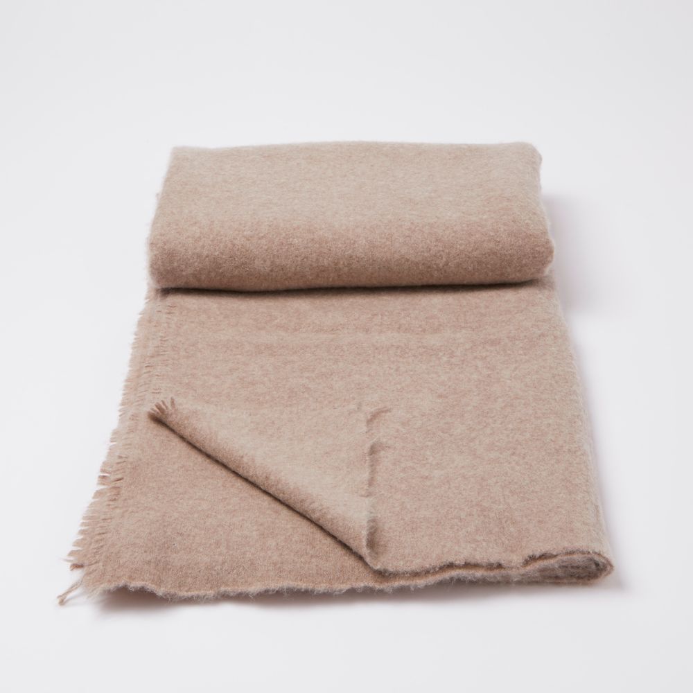 Homewear - Soft Felted Cashmere Blankets Beig/Brown - MIRROR IN THE SKY