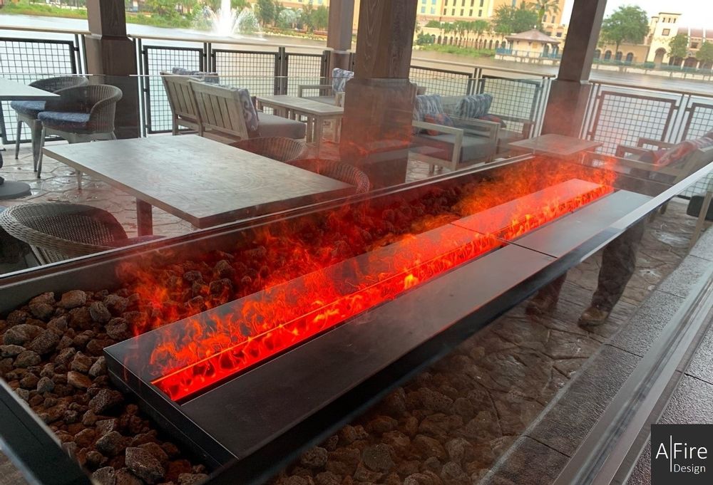 Chambres d'hôtels - 100 cm Cheminée à vapeur d'eau - Insert électrique 3D PRESTIGE AFIRE Cheminées Décoration Design - AFIRE