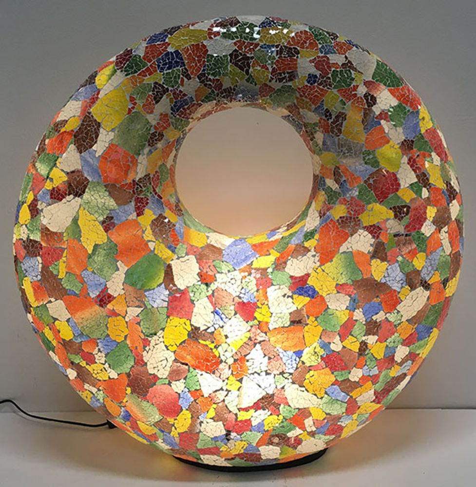 Table lamps - White mosaic lamp cracked donut 80cm - JOLY S COLLECTION