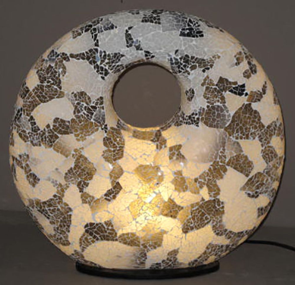 Table lamps - White mosaic lamp cracked donut 80cm - JOLY S COLLECTION
