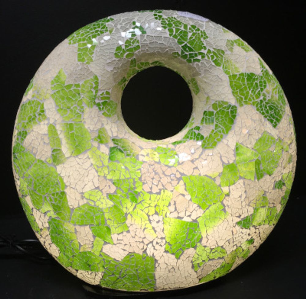 Table lamps - White mosaic lamp cracked donut 80cm - JOLY S COLLECTION