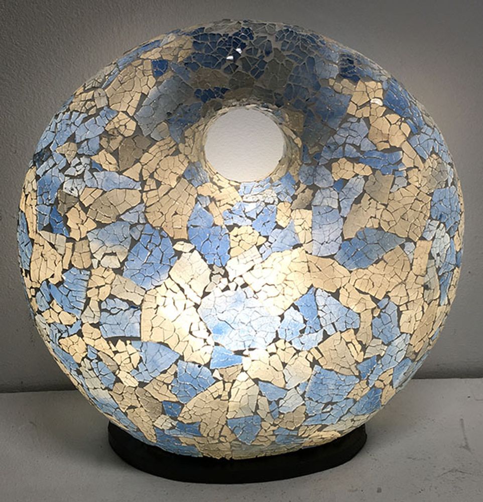 Table lamps - White mosaic lamp cracked donut 80cm - JOLY S COLLECTION