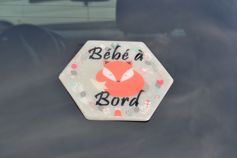 Objets de décoration - Adhésif Bébé à Bord - Renard - IRRÉVERSIBLE