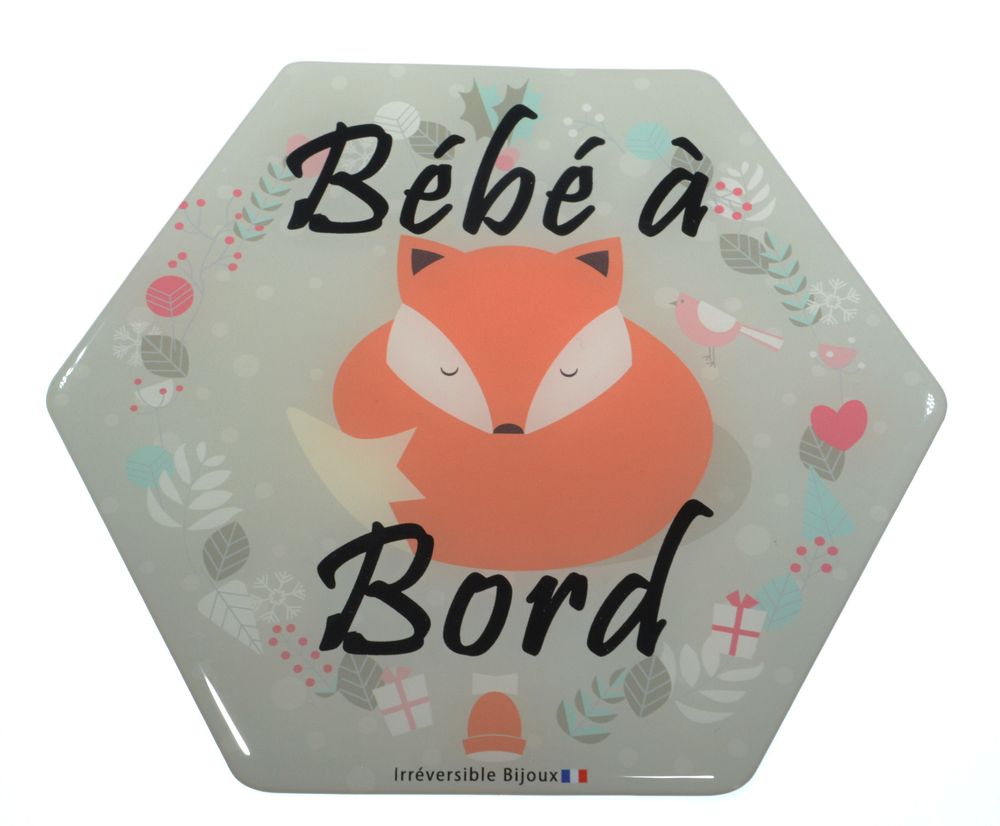 Objets de décoration - Adhésif Bébé à Bord - Renard - IRRÉVERSIBLE