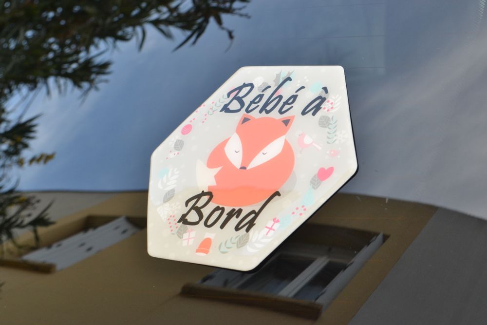 Objets de décoration - Adhésif Bébé à Bord - Renard - IRRÉVERSIBLE
