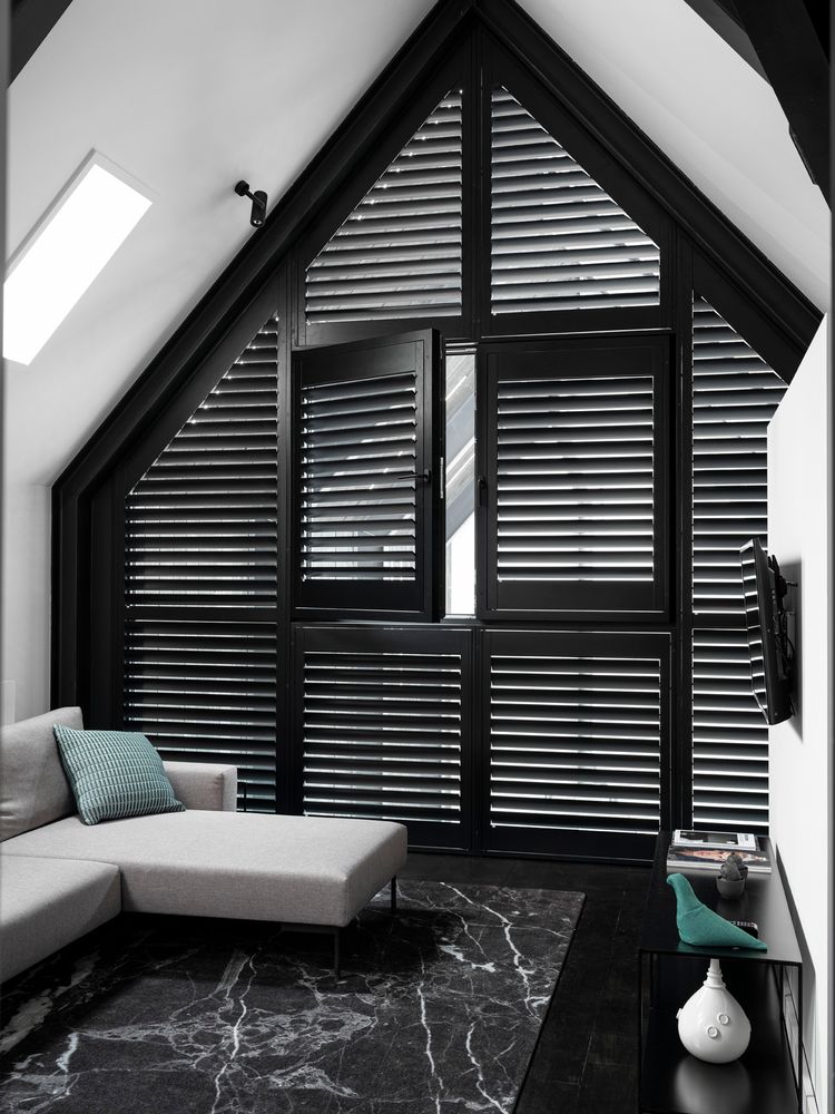 Wine accessories - JASNO SHUTTERS - interior shutter with swivel blinds in glass roof and light well - JASNO