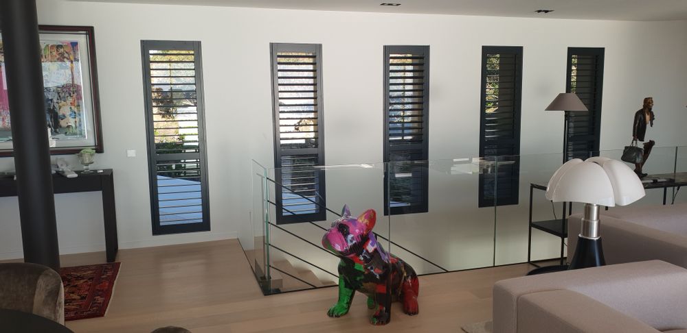 Curtains and window coverings - JASNO SHUTTERS - interior shutter with adjustable shutters in stairs - JASNO