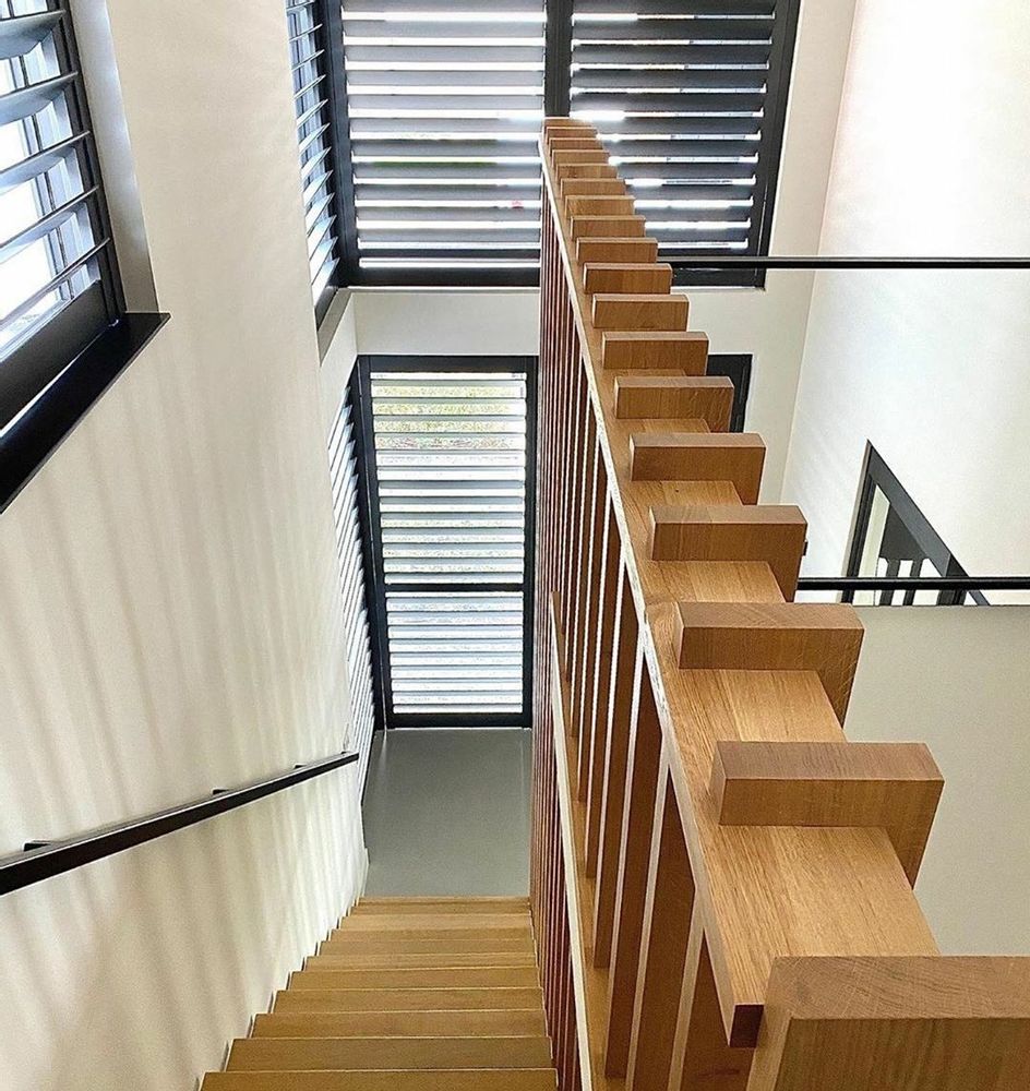 Curtains and window coverings - JASNO SHUTTERS - interior shutter with adjustable shutters in stairs - JASNO