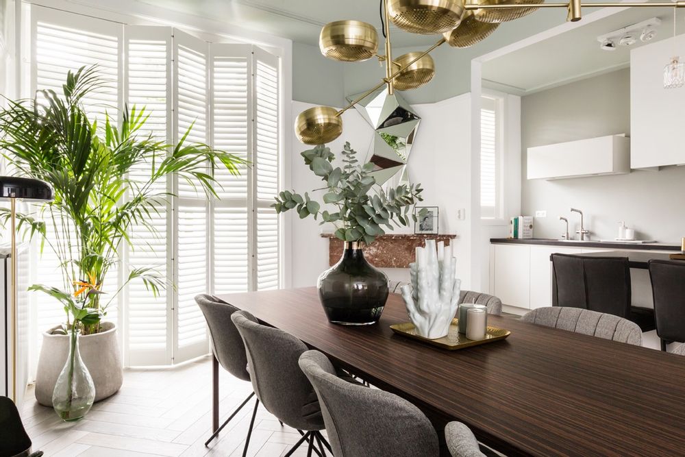 Wall ensembles - JASNO SHUTTERS - interior shutter with adjustable shutters in living, living room and dining room - JASNO