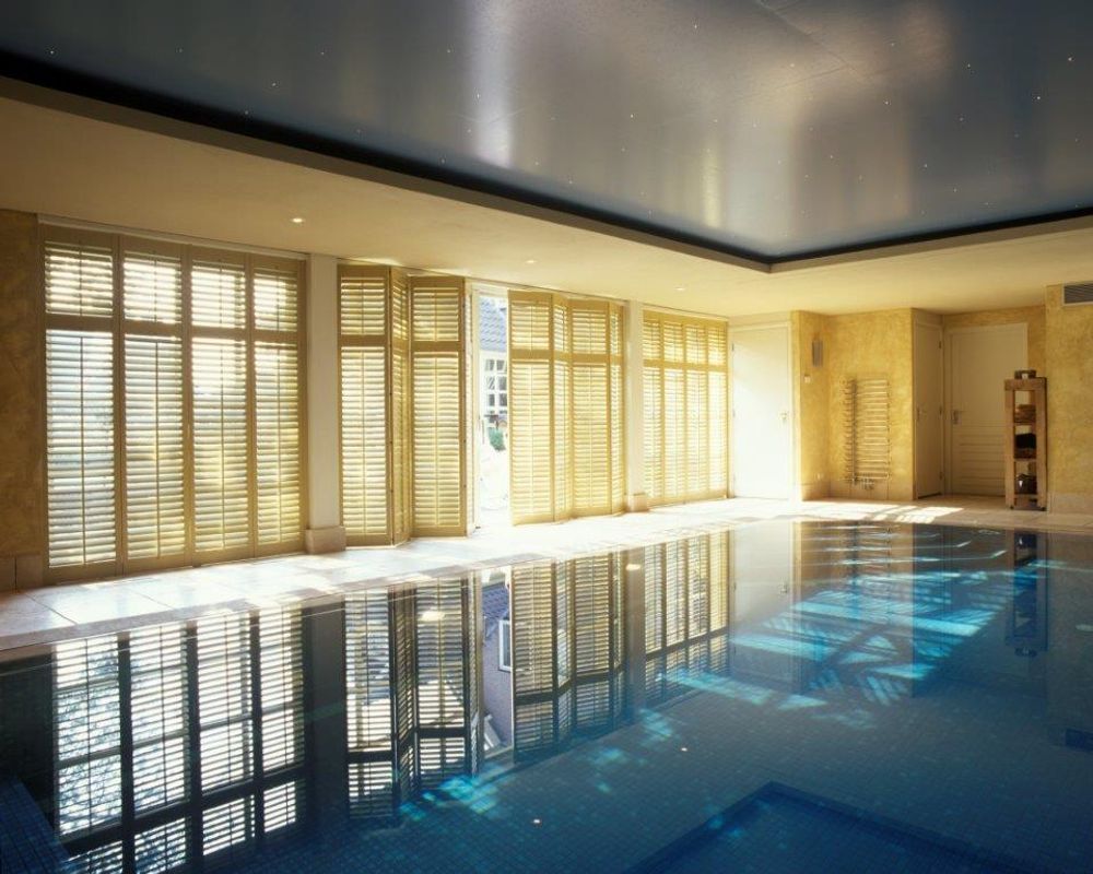 Curtains and window coverings - JASNO SHUTTERS - indoor shutter with adjustable blinds for spa and indoor pool - JASNO