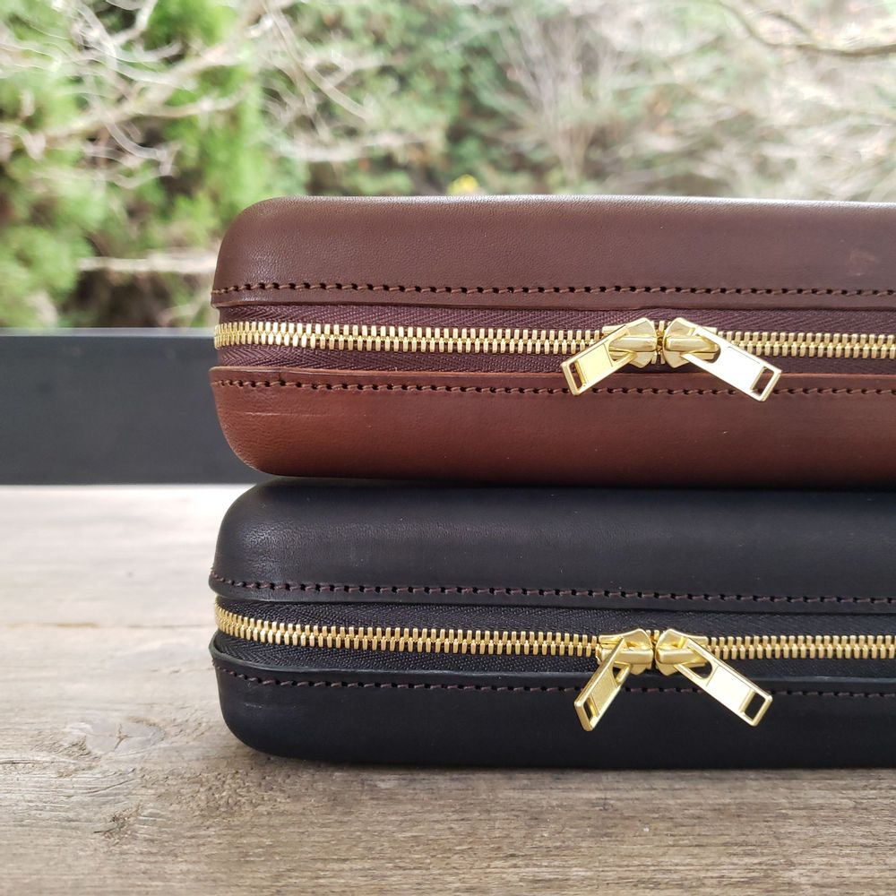 Papeterie bureau - fermeture zippée en cuir boîte L - THE SUPERIOR LABOR