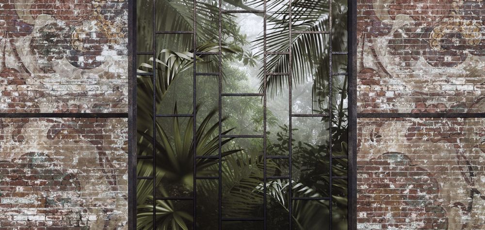 Papiers peints - Papier peint verrière jungle Behind The Wall - LA MAISON MURAEM