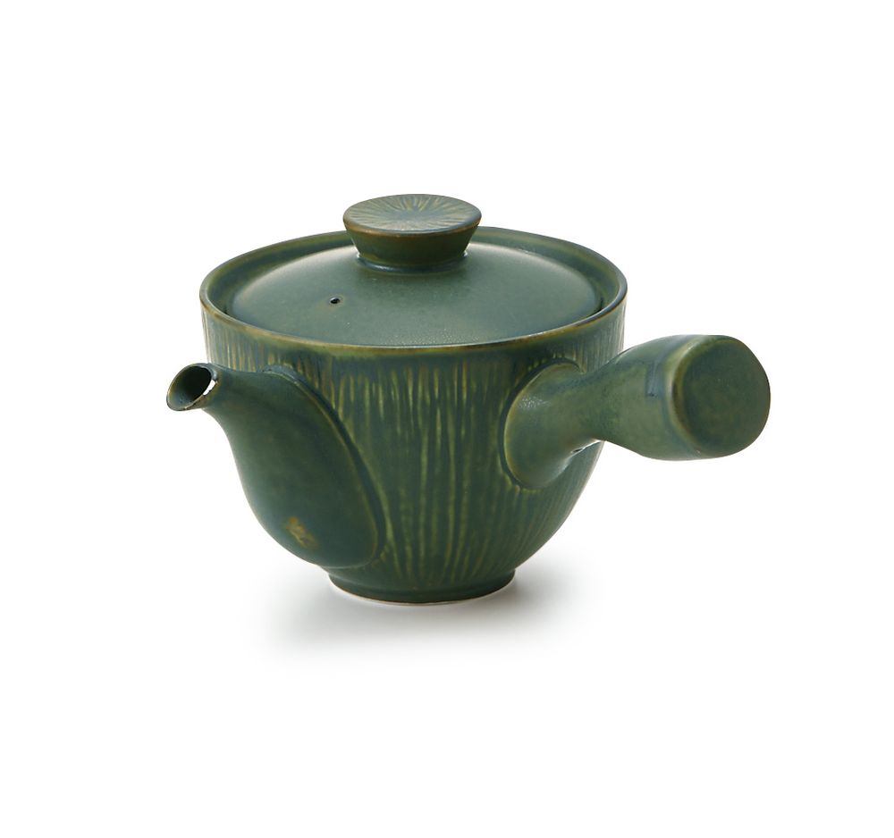 Accessoires thé et café - théière pli (kyusu) mat vert - MIYAMA.