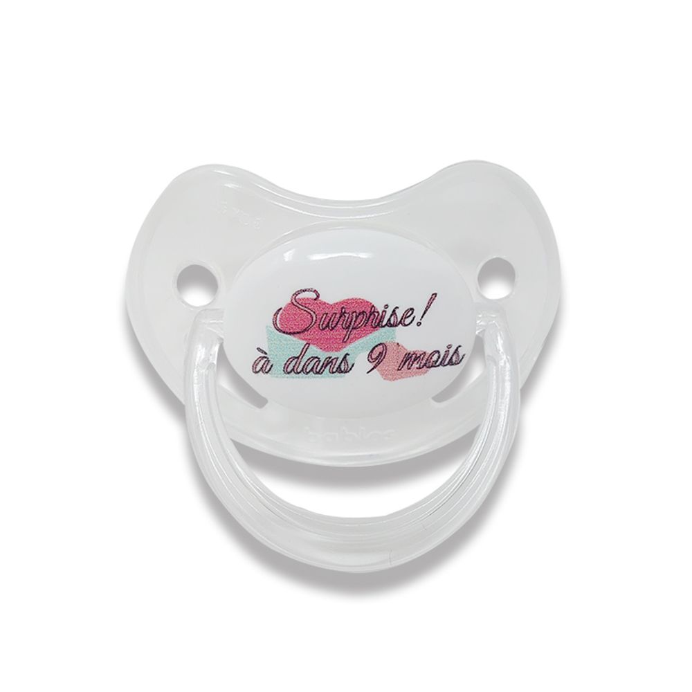 Childcare accessories - Physiological announcement lollipop 0-6 months - Surprise!!! See you in 9 months! - IRRÉVERSIBLE