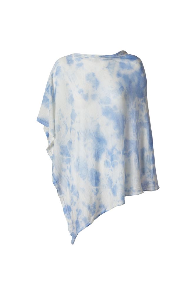 Foulards et écharpes - PONCHO CARRÉ EN CACHEMIRE SHIBORI - MIRROR IN THE SKY