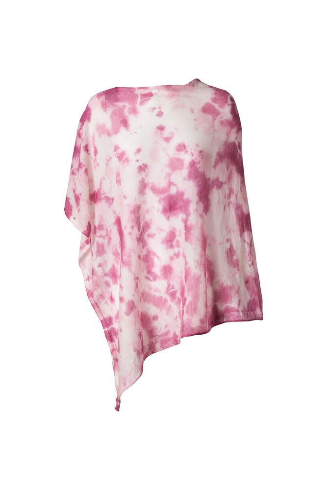 Foulards et écharpes - PONCHO CARRÉ EN CACHEMIRE SHIBORI - MIRROR IN THE SKY