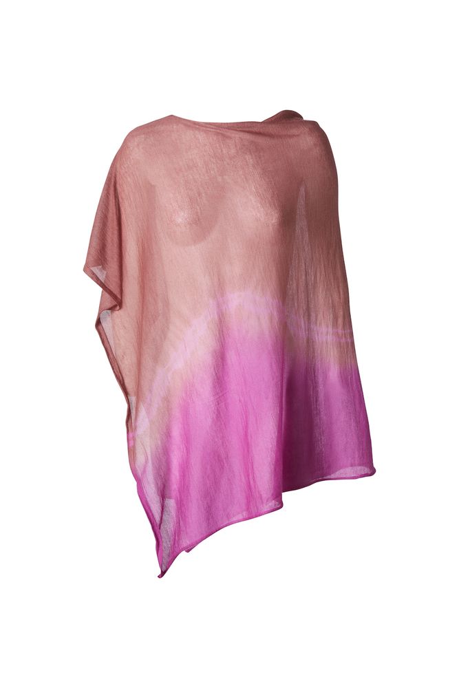 Foulards et écharpes - PONCHO CARRÉ EN CACHEMIRE SHIBORI - MIRROR IN THE SKY