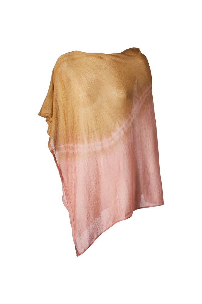 Foulards et écharpes - PONCHO CARRÉ EN CACHEMIRE SHIBORI - MIRROR IN THE SKY