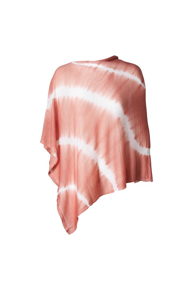 Scarves - LIGHTWEIGHT CASHMERE SQUARE PONCHO TIE DYE - MIRROR IN THE SKY