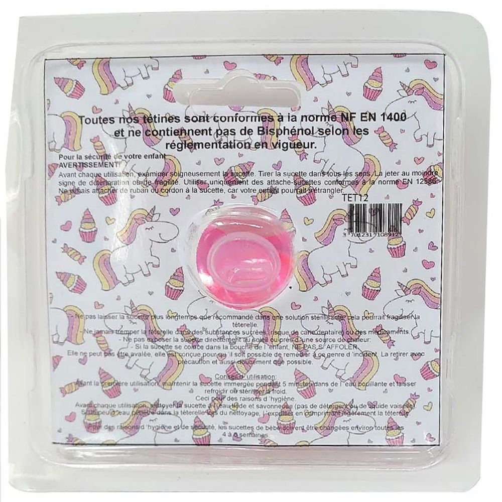 Accessoires pour puériculture - Sucette bébé physiologique 0-6 mois - Licorne - IRRÉVERSIBLE