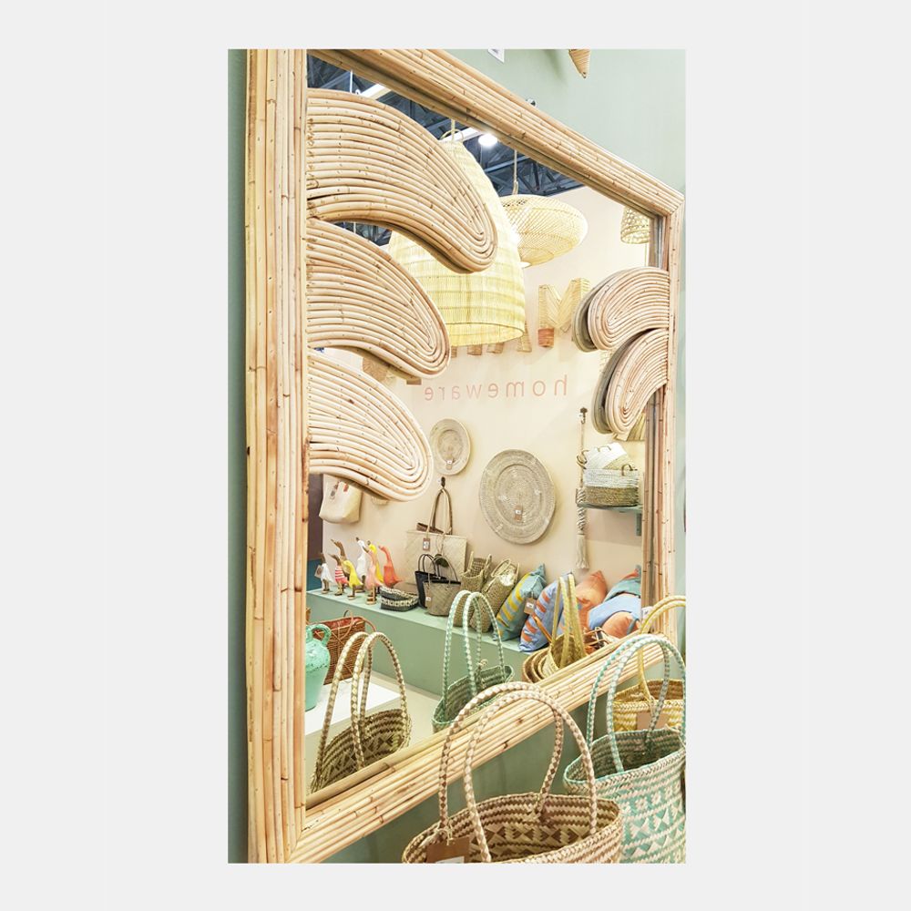 Hotel bedrooms - Rattan Mirror - MAHE HOMEWARE