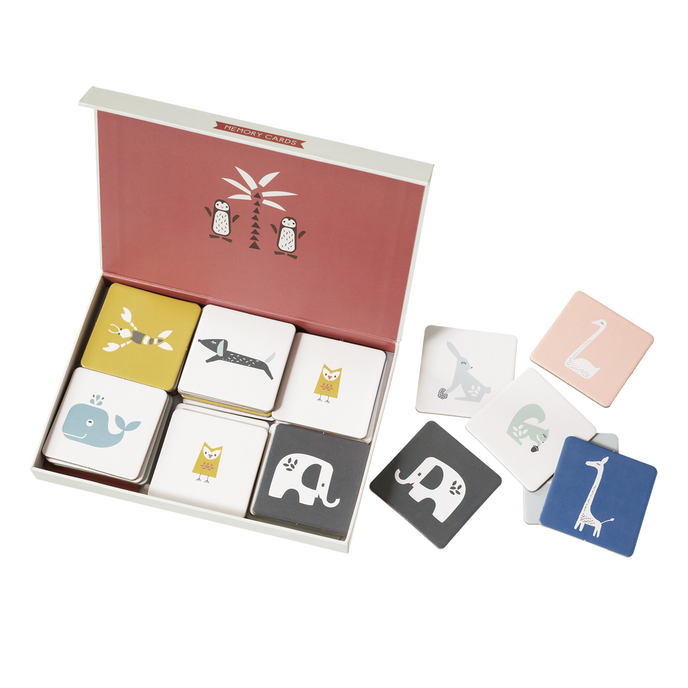 Jeux enfants - Jeu de memory, cube, puzzle et valisette de rangement - FRESK