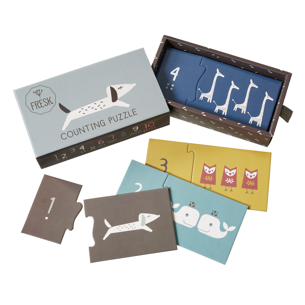 Jeux enfants - Jeu de memory, cube, puzzle et valisette de rangement - FRESK