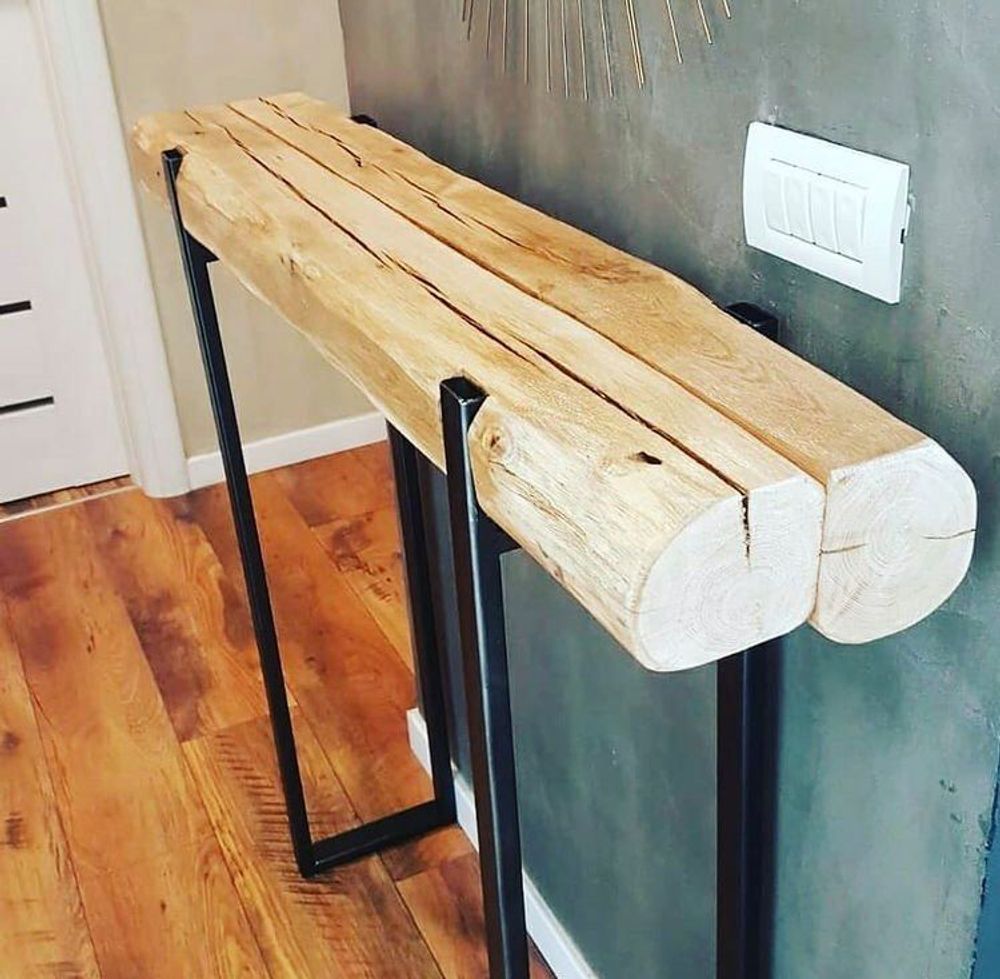 Console table - Solid wood console, old oak - MASIV_WOOD