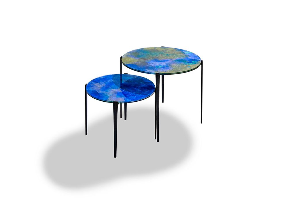 Tables basses - Tables Gigognes Space Earth - GLASS & ART BY F