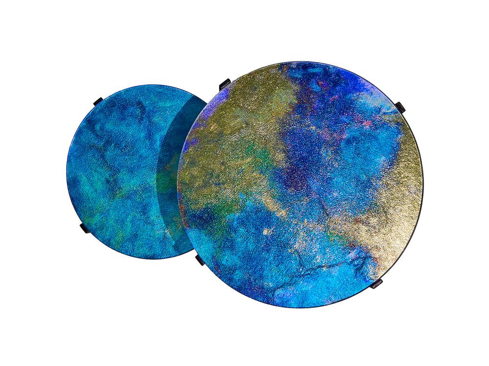 Tables basses - Tables Gigognes Space Earth - GLASS & ART BY F