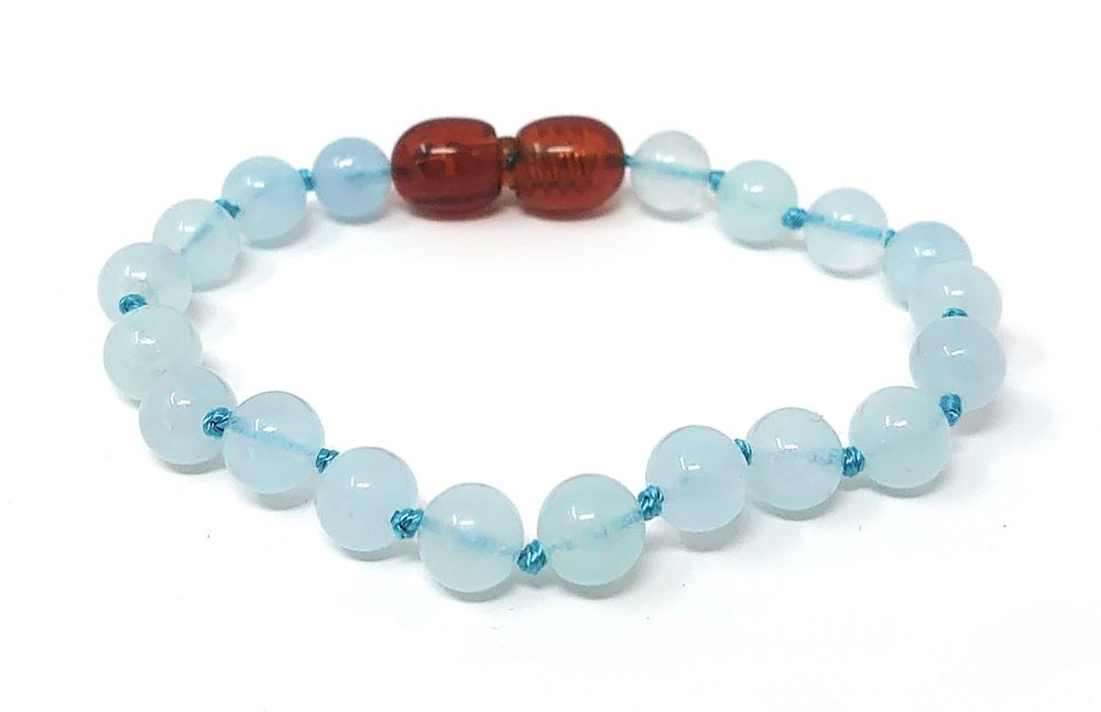 Bijoux - Bracelet Bébé Pierre naturelle - Aigue Marine Béryl - IRRÉVERSIBLE