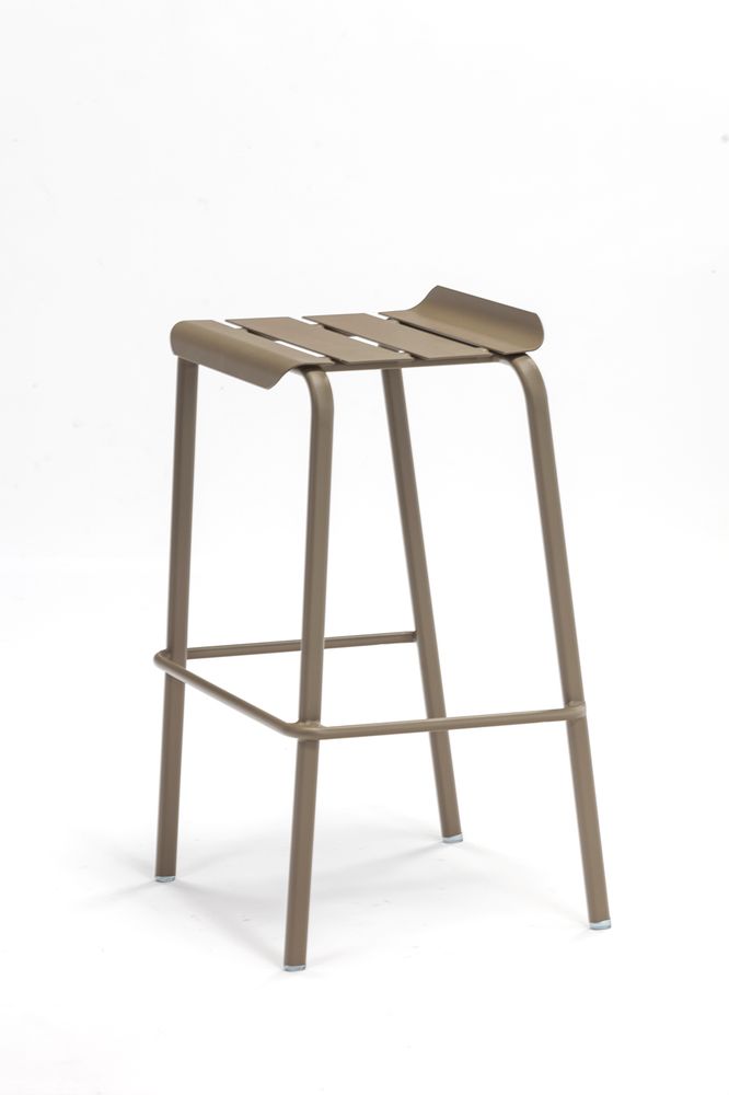 Lawn chairs - Alicante stackable bar stool Moka / reed green / water blue - EZEÏS