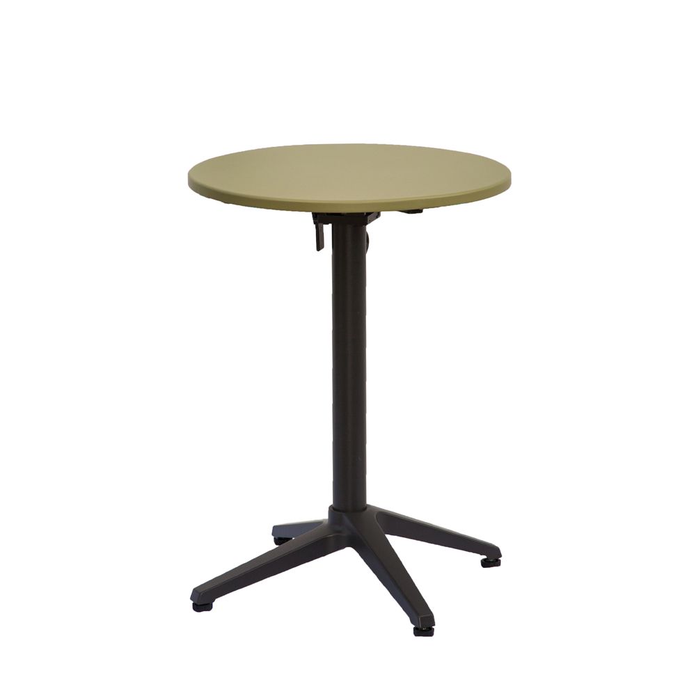 Dining Tables - Alicante round bistro table aluminium mocha\ green bistro. - EZEÏS