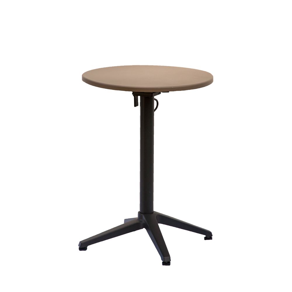 Dining Tables - Alicante round bistro table aluminium mocha\ green bistro. - EZEÏS