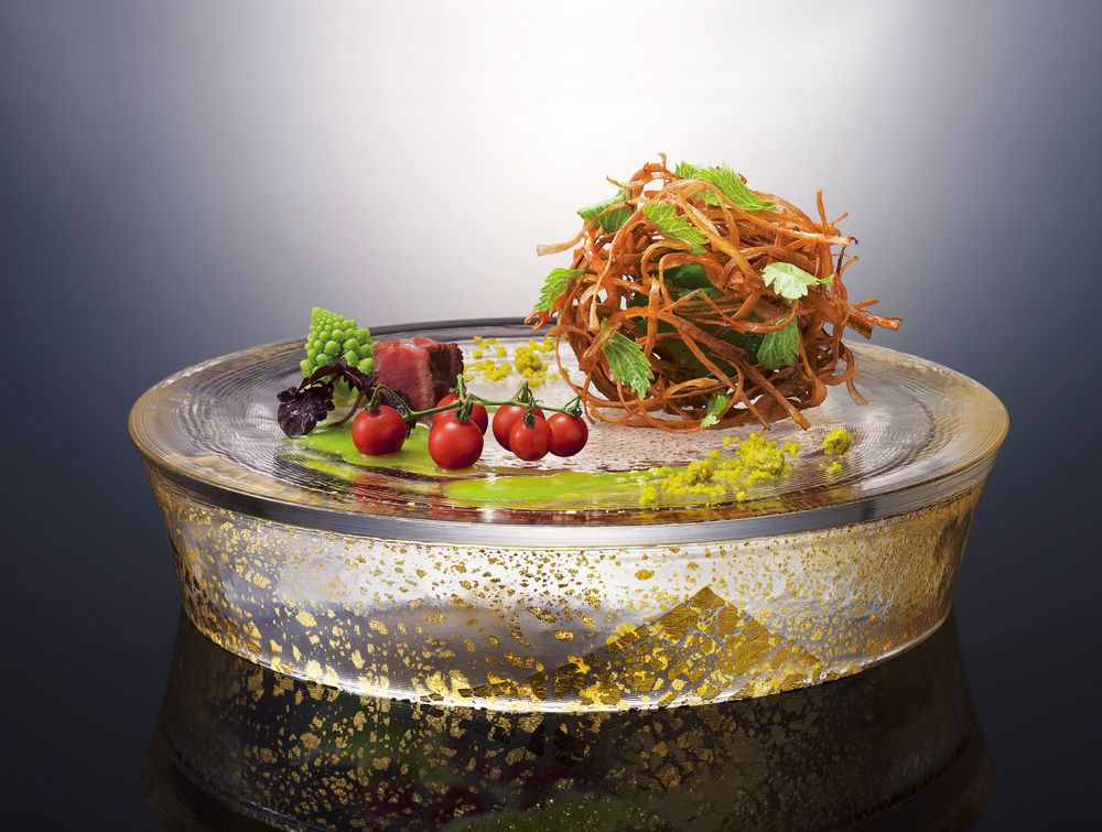 Glass - "GLACE" Master Craftmanship Japanese 24K Real Gold Glass Plate - Good Design Award Winner 2017 - TOYO-SASAKI GLASS
