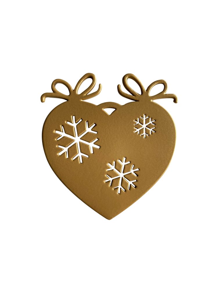 Christmas garlands and baubles - SET OF 4 PIECES MOTIF HEART FLAKES _ 2 dimensions H11cm and H7,5cm - LP DESIGN