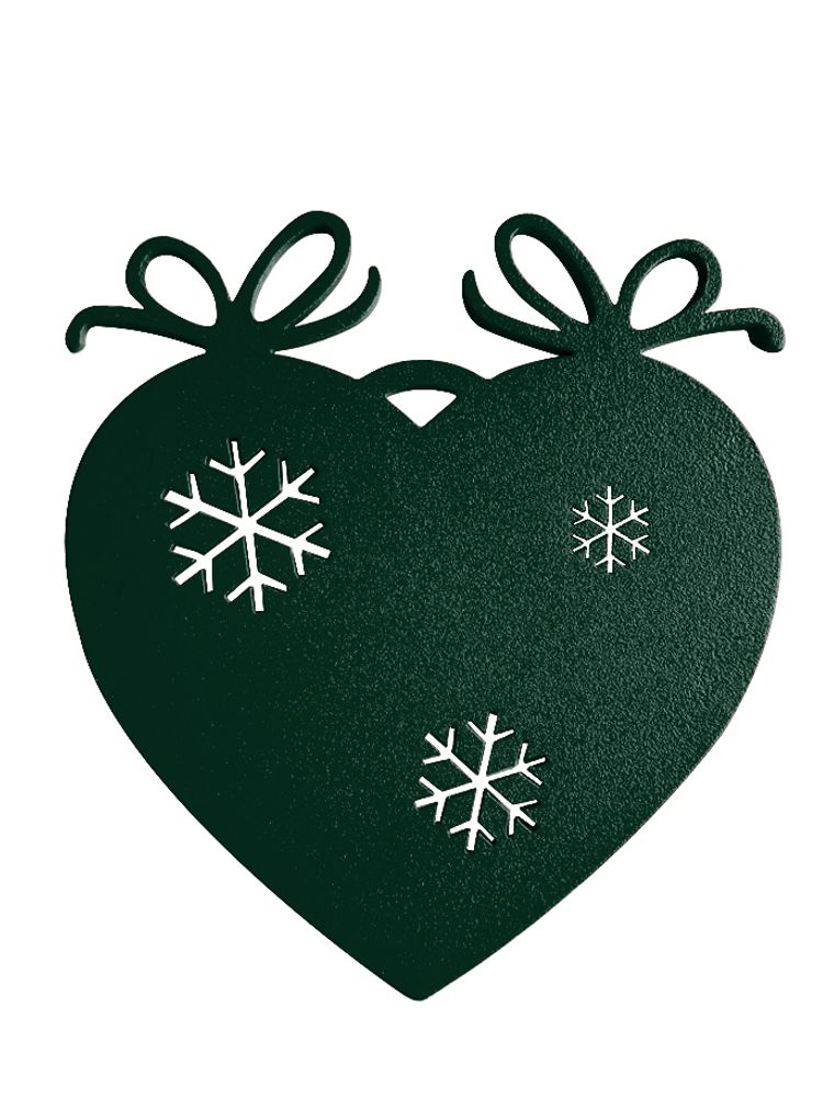 Christmas garlands and baubles - SET OF 4 PIECES MOTIF HEART FLAKES _ 2 dimensions H11cm and H7,5cm - LP DESIGN