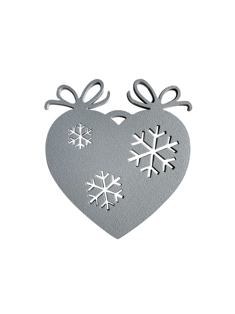 Christmas garlands and baubles - SET OF 4 PIECES MOTIF HEART FLAKES _ 2 dimensions H11cm and H7,5cm - LP DESIGN