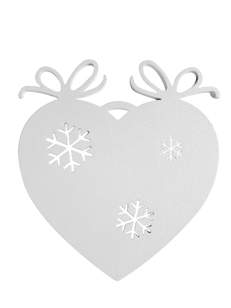 Christmas garlands and baubles - SET OF 4 PIECES MOTIF HEART FLAKES _ 2 dimensions H11cm and H7,5cm - LP DESIGN