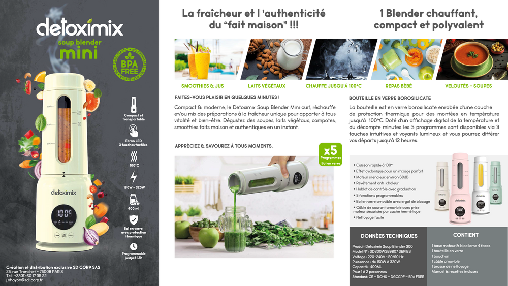 Petit électroménager - DETOXIMIX SOUP BLENDER MINI - DETOXIMIX
