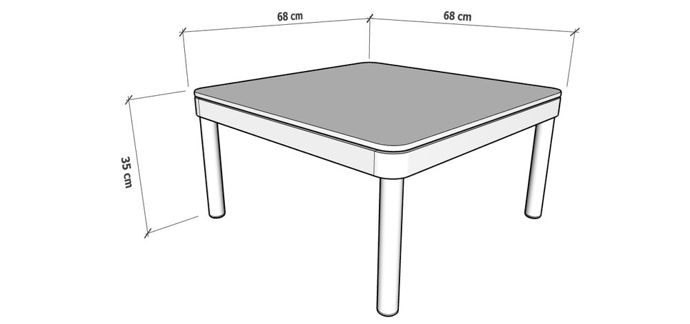 Tables Salle à Manger - Table basse carrée en teck massif pour Salon de jardin Kallysta, avec pieds en aluminium thermo-lacqué gris taupe et plateau stratifié anthracite - EZEÏS